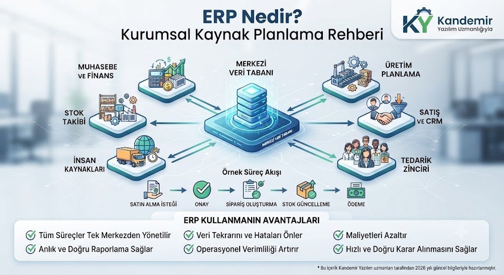 ERP Nedir? ERP Yazılımı Ne İşe Yarar? İşletmeler İçin Kapsamlı Rehber (2026)